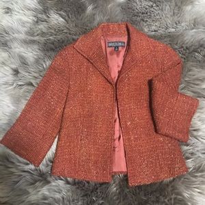 Layfayette 148 Burnt Orange Boucle Blazer,…